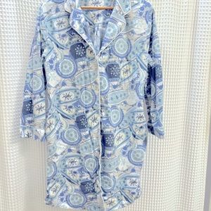 🐳SOFT SURROUNDINGS XL flannel night shirt, super soft, washed, never worn NWOT